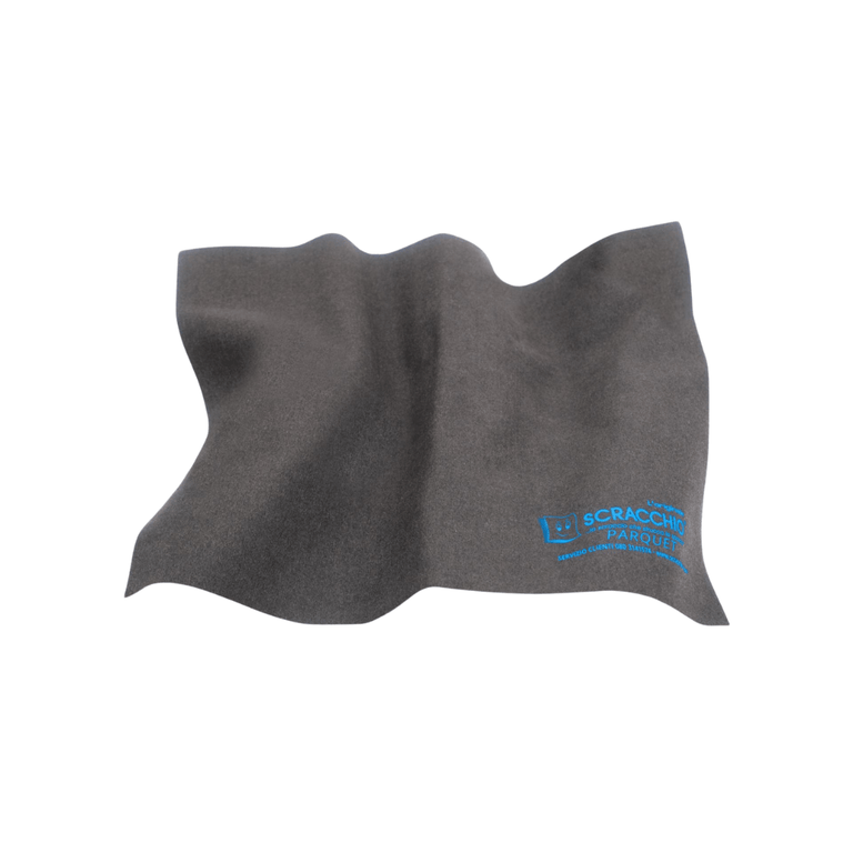 Scracchio Parquet panno su sfondo bianco.